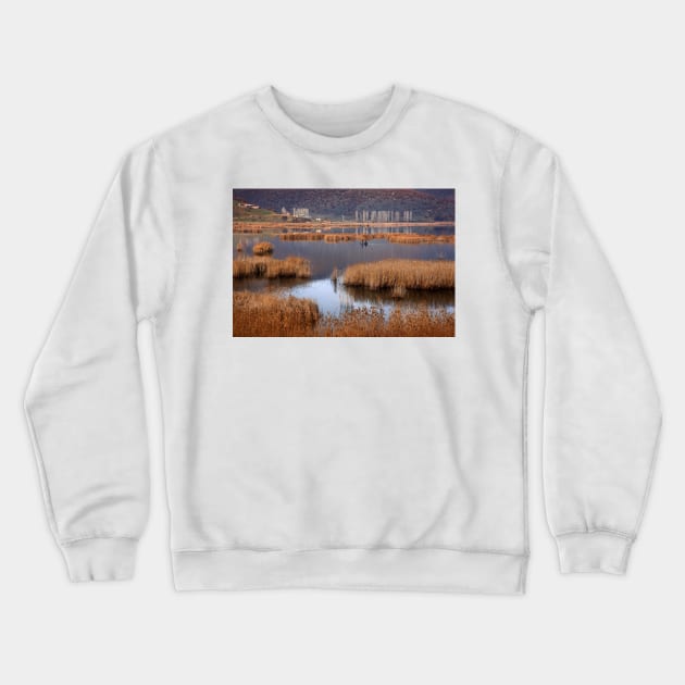 Fishermen in Chimaditis lake - Florina Crewneck Sweatshirt by Cretense72